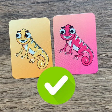 Grumpy Monkeys card game example showing how to match two cards correctly.